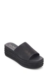 Free People Harbor Platform Sandal In Black Leather