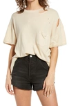 Free People Rubi Ripped Pocket T-shirt In Thistle Seed