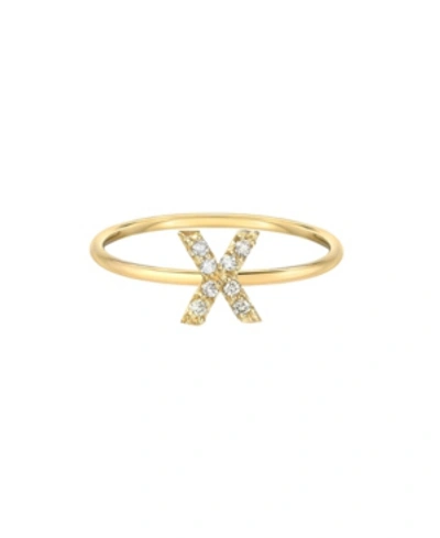 Zoe Lev Diamond Initial 14k Yellow Gold Ring In X/gold