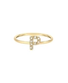 Zoe Lev Diamond Initial 14k Yellow Gold Ring In P/gold