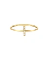 Zoe Lev Diamond Initial 14k Yellow Gold Ring In I/gold