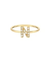 Zoe Lev 14k Yellow Gold Initial Diamond Ring In Gold-n