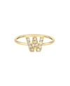 Zoe Lev Diamond Initial 14k Yellow Gold Ring In W/gold