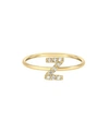 Zoe Lev Diamond Initial 14k Yellow Gold Ring In Z/gold