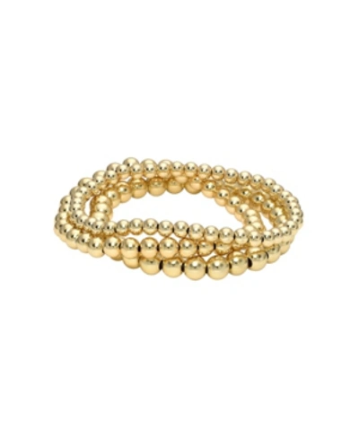 Zoe Lev Bead Stack 14k Yellow Gold Plated Sterling Silver Bracelet Set Of 3