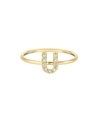 Zoe Lev Diamond Initial 14k Yellow Gold Ring In U/gold
