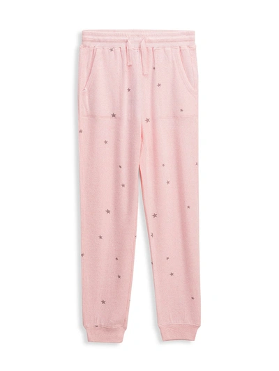 Splendid Girls' Hacci Star Print Joggers - Big Kid In Blush Heather