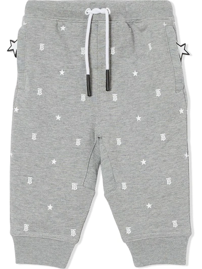 Burberry Babies' Boy's Gregory Star & Tb Monogram Jogger Trousers In Grey