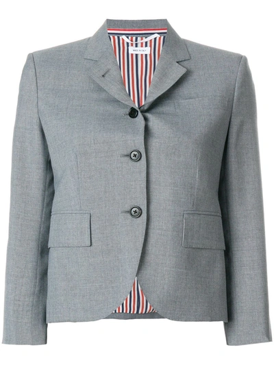 Thom Browne Classic Single Breasted Sport Coat In School Uniform Plain Weave In Grey