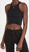 Wsly Rivington Ribbed Cropped Tank In Black