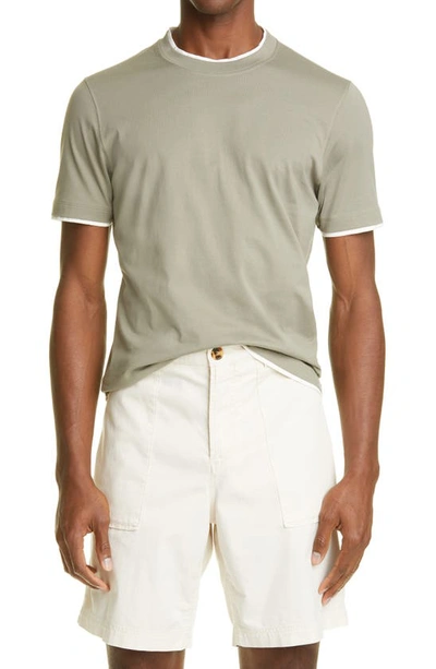 Brunello Cucinelli Slim Fit Cotton T-shirt In Green