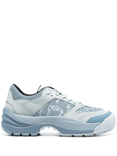 Kenzo Womens Light Blue Leather Sneakers