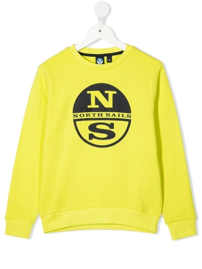 North Sails Teen Logo-print Organic Cotton Jumper In Yellow