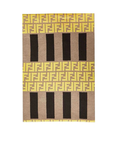 Fendi Striped Ff Motif Scarf In Multi