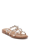 Steve Madden Womens Tan Tenerife Studded Faux-leather Sandals 4