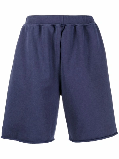 Aries Temple-print Cotton-jersey Shorts In Blue