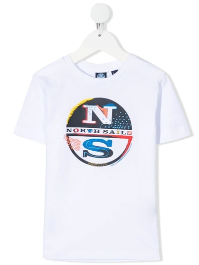 North Sails Kids' Logo-print Short-sleeved T-shirt In White