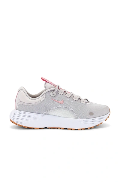 Nike Women's React Escape Run Lace Up Running Sneakers In Vast Grey/ Pink / White