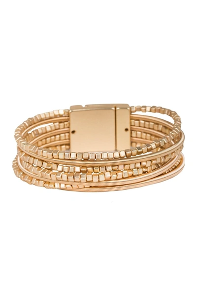 Saachi Scarlett Beaded Layered Wrap Bracelet In Gold