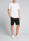 Theory Essential Striped Short Sleeve Henley - 100% Exclusive In White