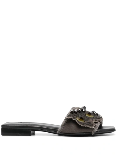 Dorothee Schumacher Embroidered Dreams Canvas Flat Sandal In Brown