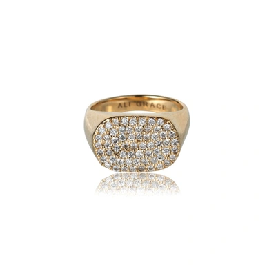 Ali Grace Jewelry Pavé Diamond Signet Ring