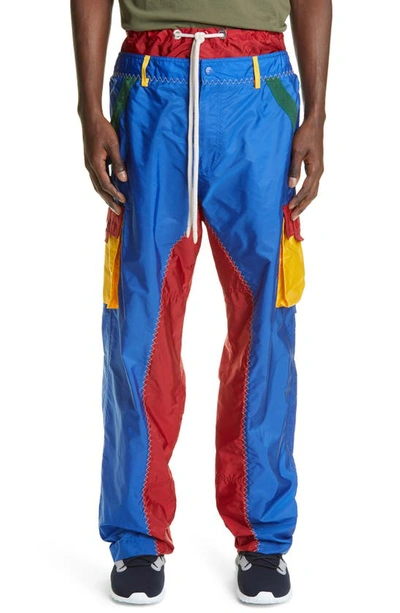 Moncler Genius X 2 Moncler 1952 Colorblock Ripstop Track Pants In Blue Red Multi