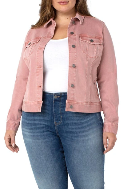 Liverpool Los Angeles Classic Denim Jacket In Mauve Blush