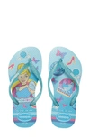 Havaianas Kids' Disney Princess Flip Flop In Sky Blue