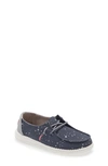 Hey Dude Kids' Wendy Moc Toe Sneaker In Cat Eye Navy