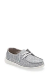 Hey Dude Kids' Wendy Moc Toe Sneaker In Cat Eye Grey