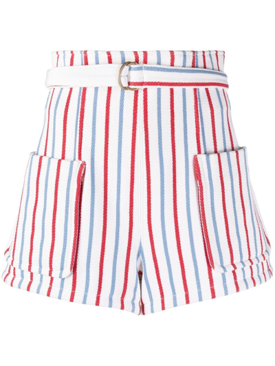 Philosophy Di Lorenzo Serafini Striped High-waisted Shorts In Multicolour