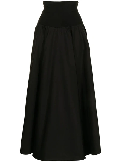 Agnès B. High-waisted Pleated Skirt In Black