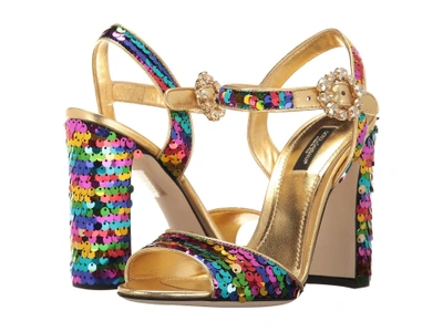 Dolce & Gabbana Sequin 105mm Sandals In Multicolor