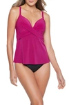 Miraclesuitr Allura Rock Solid Crisscross Tankini Top In Framboise