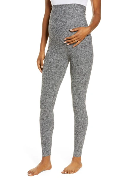 Beyond Yoga Empire Waist Maternity Leggings In Black-white