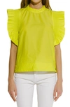 English Factory Ruffle Sleeve Top In Yellow