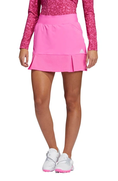 Adidas Golf Pleated Skirt In Screaming Pink