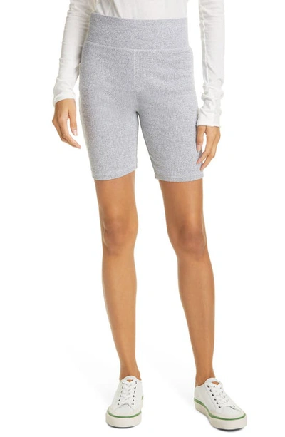 Rag & Bone Ribbed Bike Shorts In Light Grey