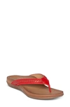 Aetrex Emmy Flip Flop In Red Faux Leather