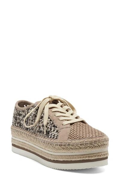 Vince Camuto Women's Kemmiy Platform Espadrille Sneakers Women's Shoes In Taupe Namibia Snake/crepe