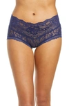 Hanky Panky American Beauty Rose Lace Briefs In French Navy