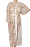 Rya Collection Plus Size Darling Long Embroidered Lace Robe In Ivory