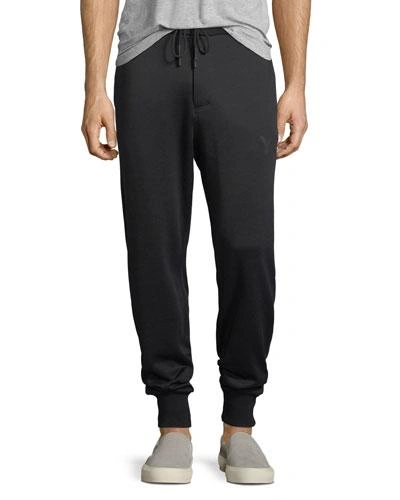 Y-3 Cotton French Terry Logo Jogger Pants In Black