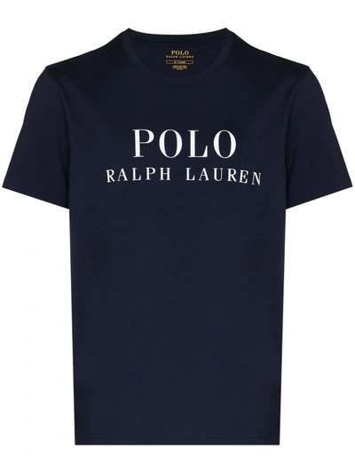 Polo Ralph Lauren Logo-print Cotton-jersey Pyjama T-shirt In Blue