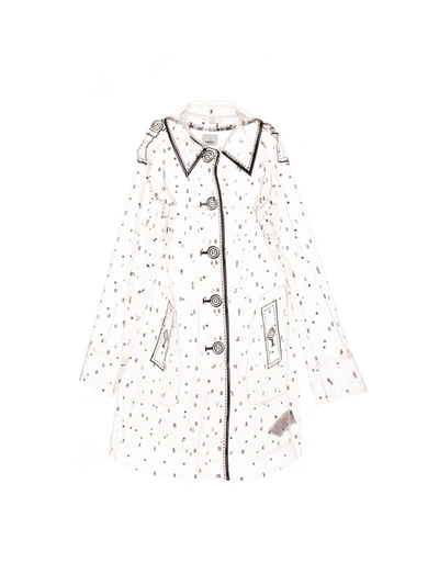 Burberry Kids' Transparent Printed Trench Coat In Black