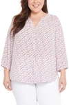 Nydj Semisheer Pintuck Blouse In Charlie Dots