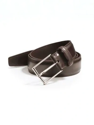 Ermenegildo Zegna Tailored Leather Belt In Mocha