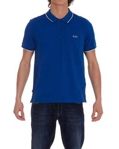Woolrich Embroidered Logo Cotton Polo In Blue