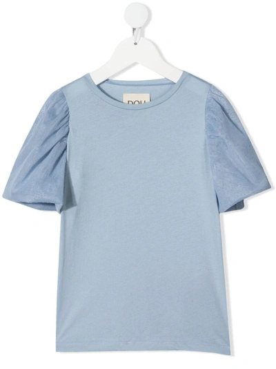 Douuod Teen Contrast-sleeve T-shirt In Blue